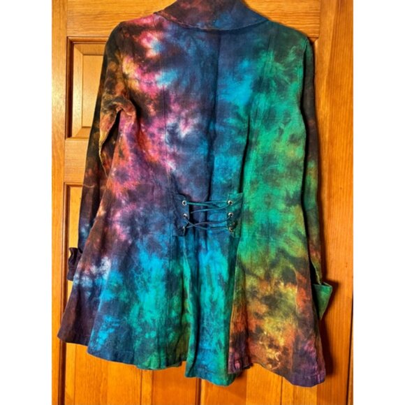 Eco Lution Hemp Tie Dye Blazer Jacket Small Festival Boho Psychedelic - Picture 6 of 6